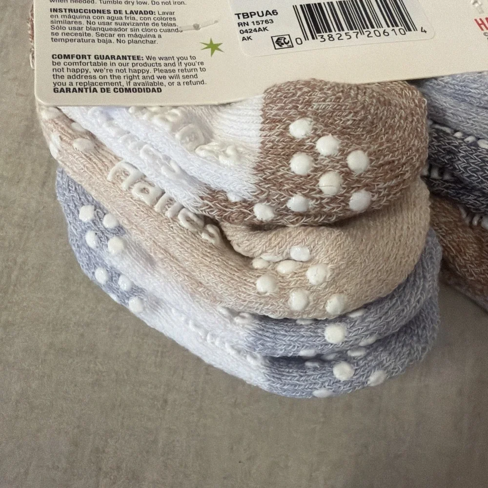 Hanes Multicolored 6 Pack Pure Comfort Ankle Socks Boys Size 6-12 Months